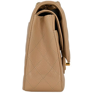 Chanel Matelasse Mark Bag Shoulder Coco Bag Beige W Flap Leather Chain Shoulder